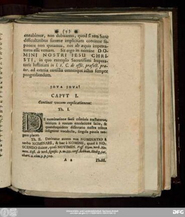 Caput I. Continet vocum explicationem.