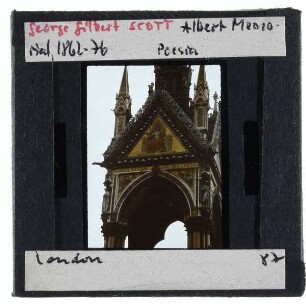 London, Kensington Gardens, Albert Memorial : Giebel-Mosaik, Allegorie der Poesie