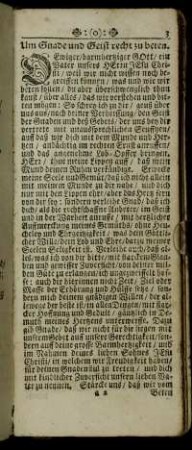 Um Gnade und Geist recht zu beten. - Um wahre Demuth.