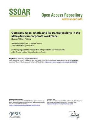 Company rules: sharia and its transgressions in the Malay-Muslim corporate workplace