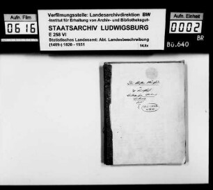 Beiträge des [Esslinger Konrektors] Karl Pfaff zur historiographischen Beschreibung des Oberamts