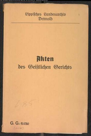 Agnete Witte in Heiden Altendorf gegen Adolph Gellert, Sohn der Anna Liesabet Gellert in Heidenoldendorf, wegen einer Eheklage. Freispruch