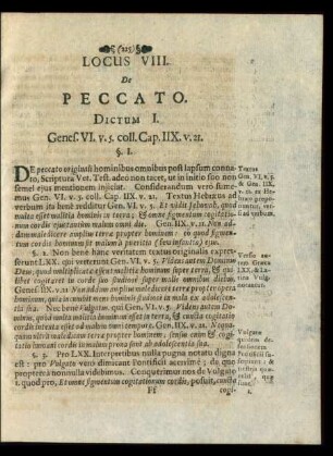 Locus VIII. De Peccato