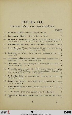 Diverse Möbel und Antiquitäten (Nr. 242-409)