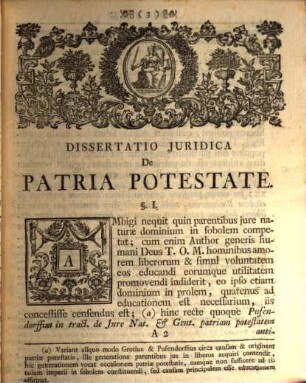 Diss. iur. de patria potestate