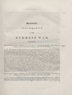 Documents illustrative of the Burmese war