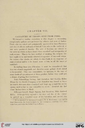 Chapter VII – Gallantry of troops sent from India
