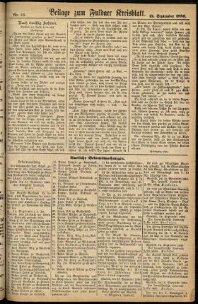 Zweite Ausgabe vom Samstag, den 22. September 1883.