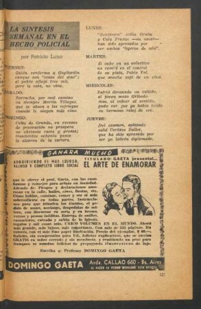 La síntesis semanal en el hecho policial