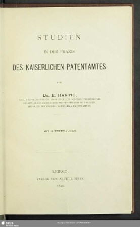 Studien in der Praxis des Kaiserlichen Patentamtes