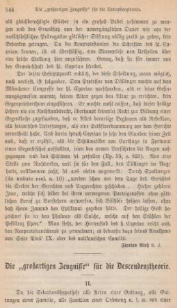544-562 Die "großartigen Zeugnisse" für die Descendenztheorie : II.