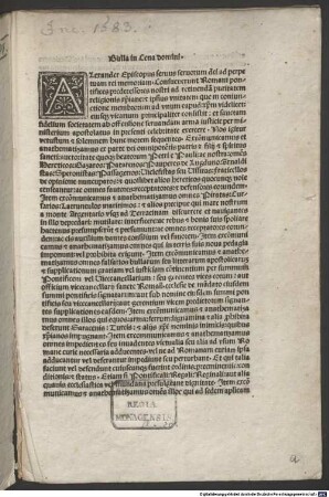 Bulla in Cena domini "Consueverunt Romani pontifices" : Rom, 1499. 03.28.