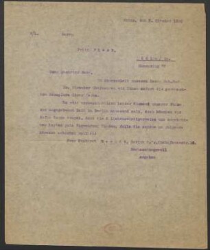 Brief an Fritz Fleck : 05.10.1920
