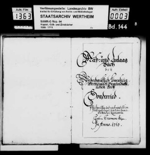 Lager- und Schatzungsbuch von Sonderriet