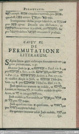 Caput XI. De Permutatione Literarum