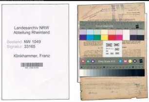 Entnazifizierung Franz Klinkhammer , geb. 02.06.1912 (Weichenwaerter)