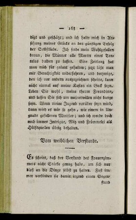 Vom weiblichen Verstande.
