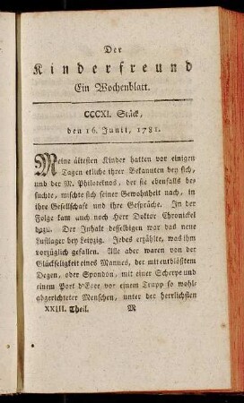CCCXI. Stück, den 16. Junii, 1781