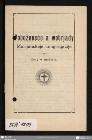 Pobožnosće a wobrjady Marijanskeje kongregacije za žony a maćerje