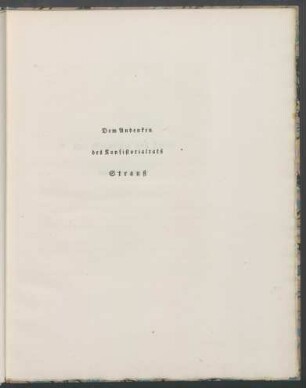 Dem Andenken des Konsistorialrats Strauß