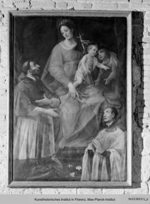 Die Madonna mit dem Kind, dem Johannesknaben und dem heiligen Karl Borromäus, welcher den seligen Luigi Gonzaga empfiehlt