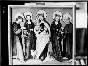 Kloster Lichtental Ölgemälde auf Holz Maria mit vier Heiligen (15. Jahrhundert)
