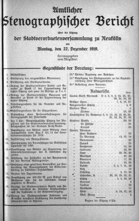 22. Dezember 1919