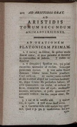 Ad Orationem Platonicam Primam.