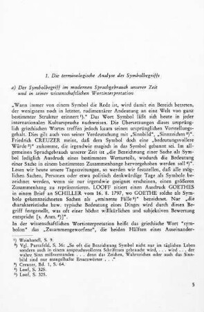 a) Der Symbolbegriff im modernen Sprachgebrauch unserer Zeit und in seiner wissenschaftlichen Wortinterpretation