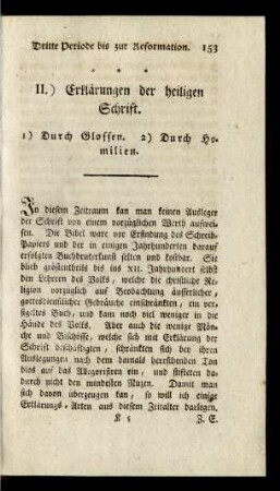 II.) Erklärungen der heiligen Schrift.