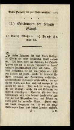 II.) Erklärungen der heiligen Schrift.