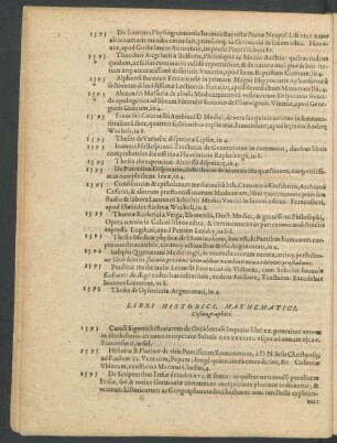 Libri Historici, Mathematici, Cosmographici.