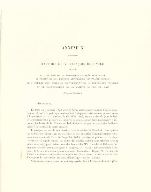 Annexe X. Rapport de M. Francois Deloncle ...