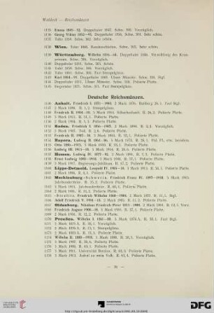 Deutsche Reichsmünzen (Nr. 1146-1226)