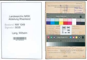 Entnazifizierung Wilhelm Lang , geb. 16.03.1906 (Vertreter)