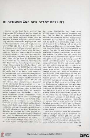 4: Museumspläne der Stadt Berlin?