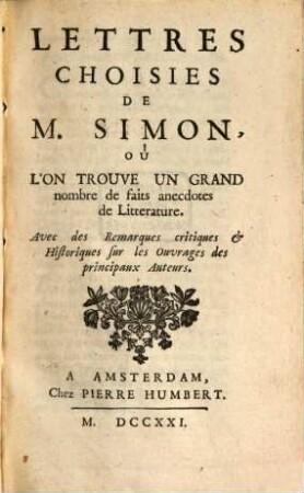 Lettres choisies