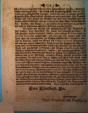 Copia An Herrn Præsidenten Graffen von Solms, von dem Cantzley-Verwalter Fries abgelassenen Schreibens : De dato Wetzlar den 26. Januarii 1703.