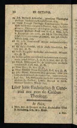 30-71, Libri Juris Ecclesiastici & Canonici nec non de Casibus Theologg.