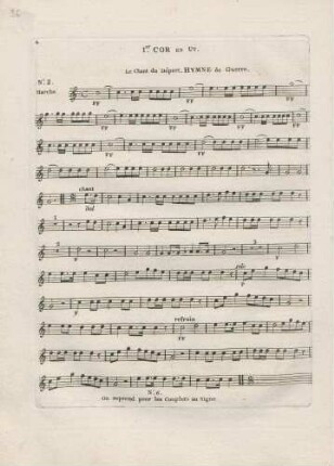 No. 2 Marche. Le Chant du Départ. Hymne de Guerre.