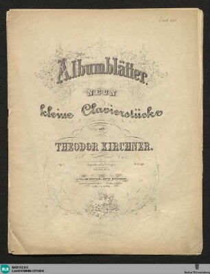 Albumblätter : neun kleine Clavierstücke; op. 7