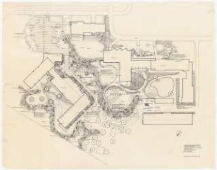 Johannesstift Berlin-Spandau Quellenhof, Schule und Kinderheim. Außenanlage: Gästehaus, Birkenhof und Stöckerhaus Lageplan 1:200