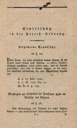 Einleitung in die Proceß-Ordnung.