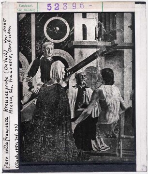Piero della Francesca: Legende des Hl. Kreuzes, Kreuzesprobe. Arezzo, San Francesco, Chor