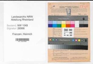 Entnazifizierung Heinrich Frenzen , geb. 23.11.1896 (Zollbeamter)