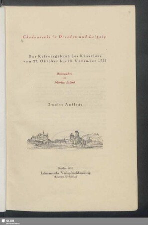 Chodowiecki in Dresden und Leipzig : das Reisetagebuch des Künstlers vom 27. Oktober bis 15. November 1773