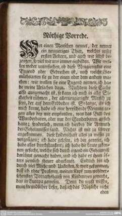 Nöthige Vorrede
