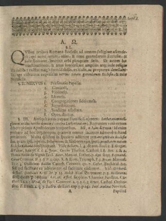 Nervus I. Praesumtio Papalis.
