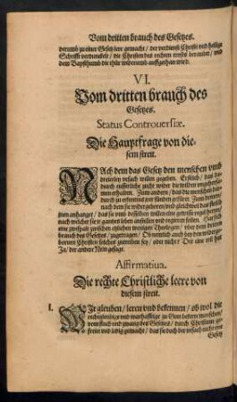 VI. Vom dritten brauch des Gesetzes.