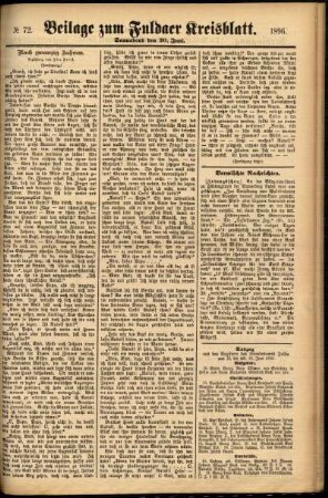 Zweite Ausgabe vom Samstag, den 20. Juni 1896.